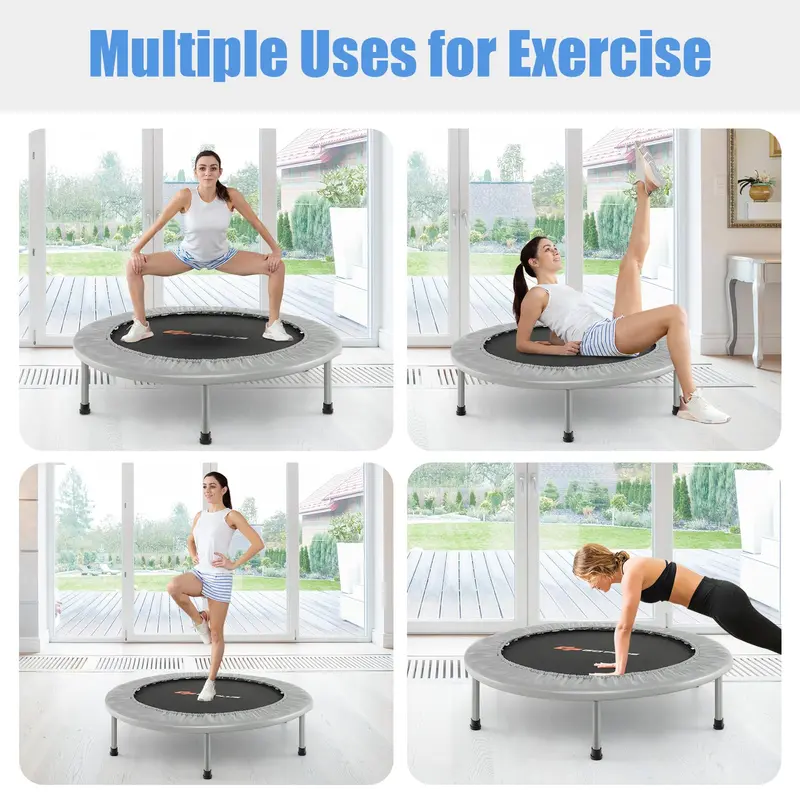 36-Inch Foldable Mini Trampoline – Low-Impact Rebounder for Adult Fitness and Home Exercise