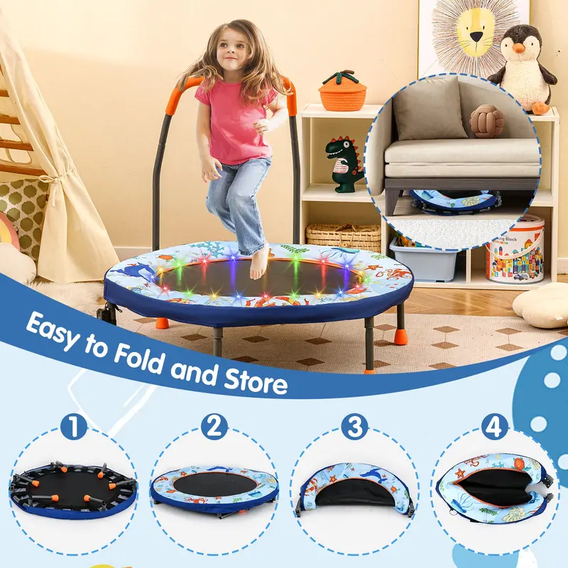 36-Inch Foldable Toddler Trampoline – Enclosed Spring Cover for Enhanced Safety