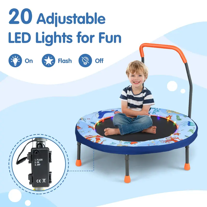 36-Inch Foldable Toddler Trampoline – Enclosed Spring Cover for Enhanced Safety
