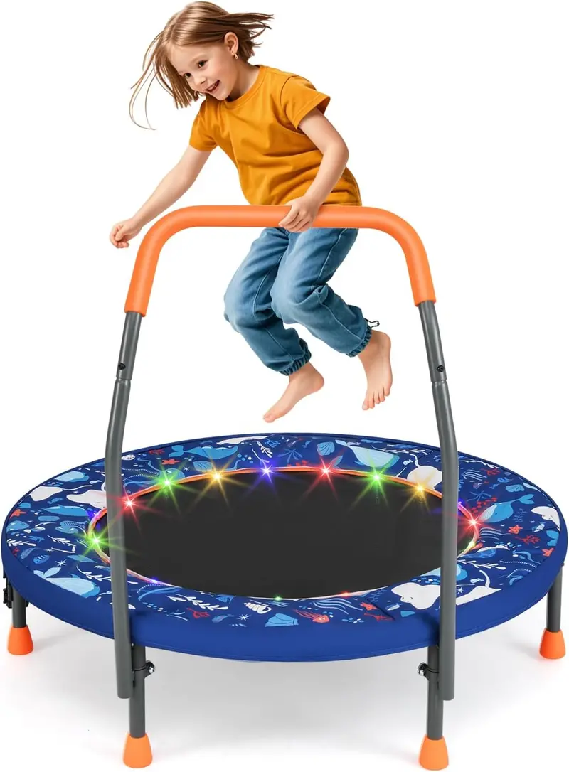 36-Inch Foldable Toddler Trampoline – Enclosed Spring Cover for Enhanced Safety
