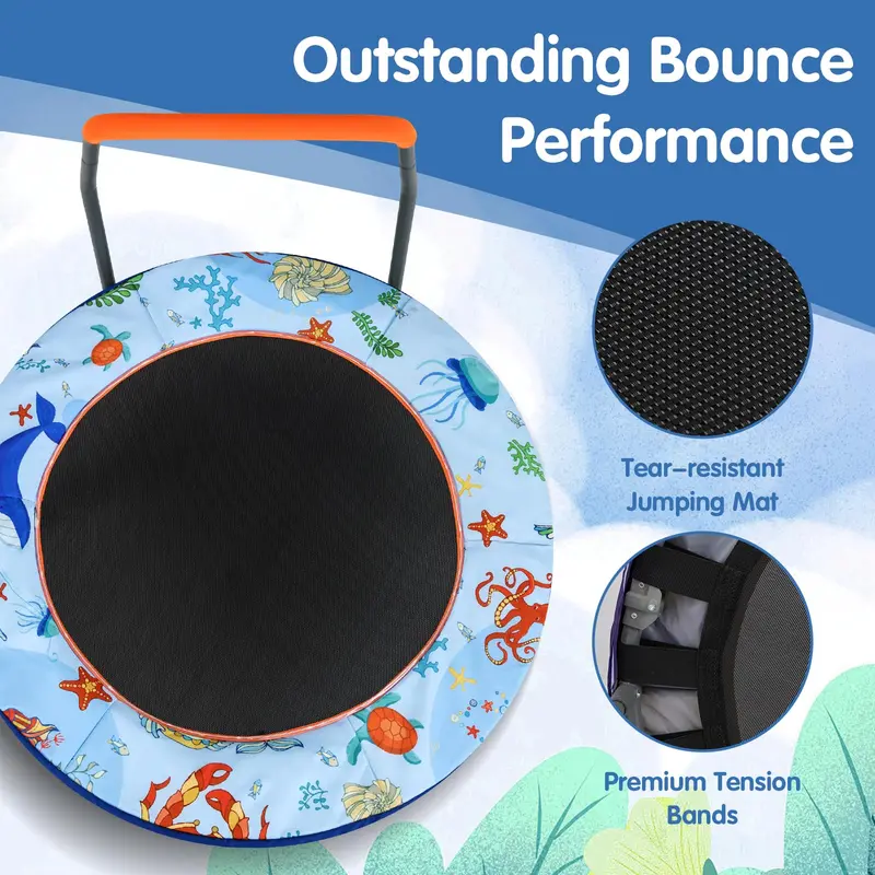 36-Inch Foldable Toddler Trampoline – Enclosed Spring Cover for Enhanced Safety