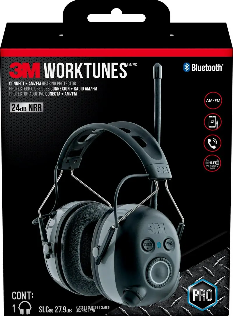 3M WorkTunes Connect Bluetooth Hearing Protection Headset with AM/FM Radio