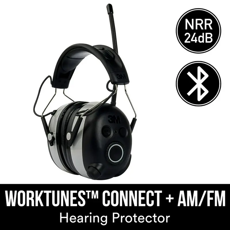 3M WorkTunes Connect Bluetooth Hearing Protection Headset with AM/FM Radio