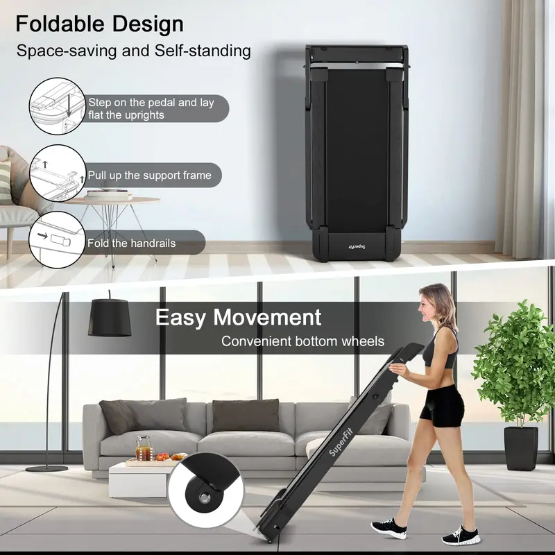 4.0 HP Electric Folding Treadmill – Superfit Model with LED Touchscreen & Compact Storage