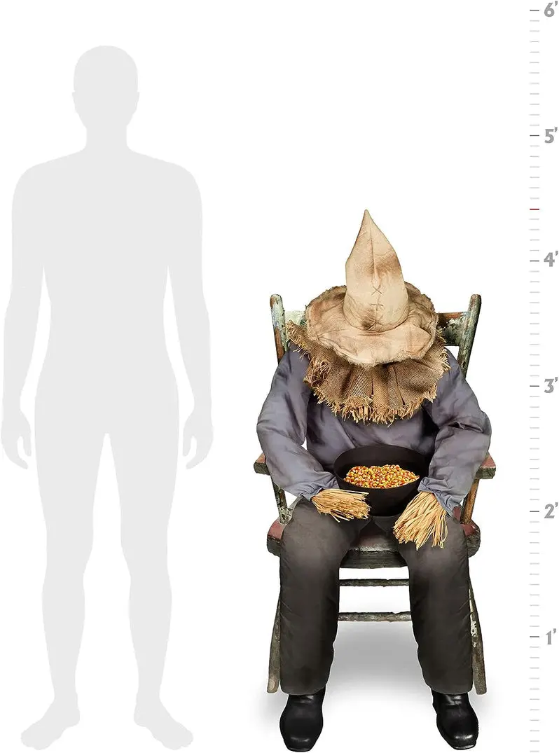 4.5-Foot Spiritual Sitting Scarecrow Ornament – Unique Halloween Yard Figure