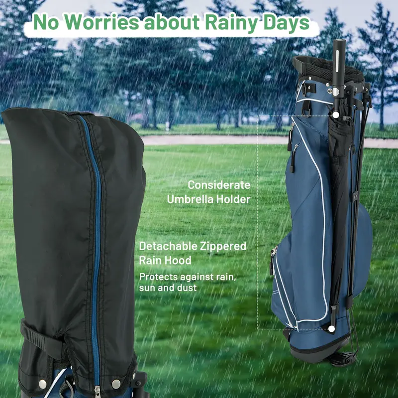 4-Compartment Lightweight Golf Stand Bag Featuring Built-in Accessory Storage