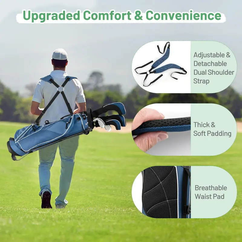 4-Compartment Lightweight Golf Stand Bag Featuring Built-in Accessory Storage