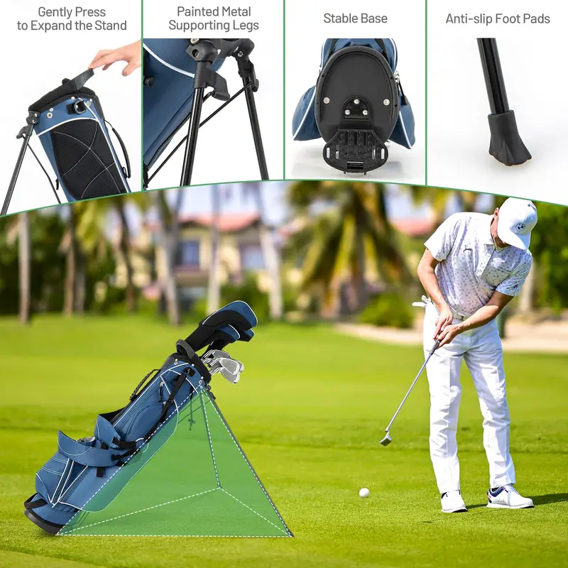 4-Compartment Lightweight Golf Stand Bag Featuring Built-in Accessory Storage