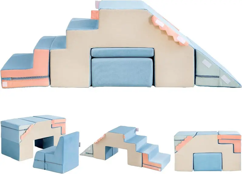 4-in-1 Soft Foam Climbing Blocks – Safe Indoor Toddler Playset for Motor Skill Development