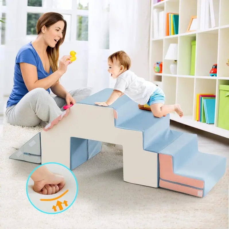 4-in-1 Soft Foam Climbing Blocks – Safe Indoor Toddler Playset for Motor Skill Development