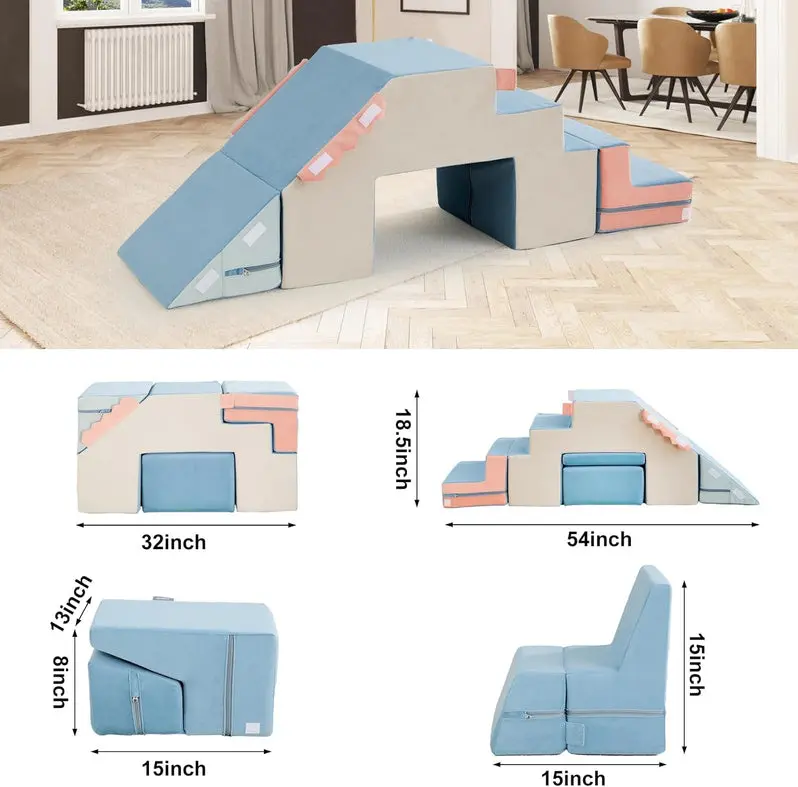 4-in-1 Soft Foam Climbing Blocks – Safe Indoor Toddler Playset for Motor Skill Development