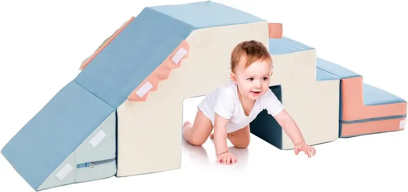 4-in-1 Soft Foam Climbing Blocks – Safe Indoor Toddler Playset for Motor Skill Development