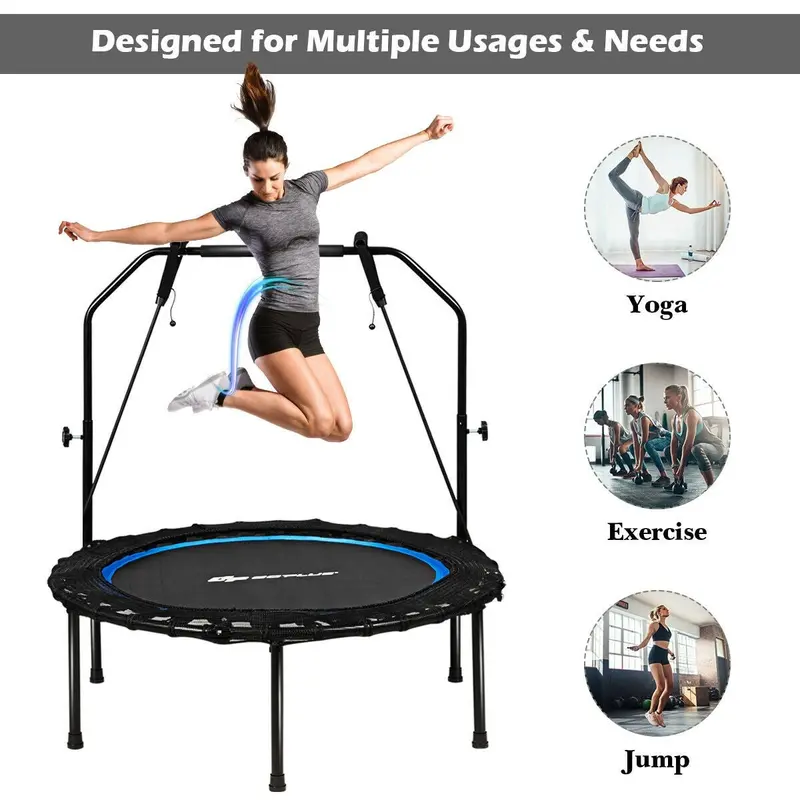 40-Inch Portable Foldable Fitness Trampoline – Compact Rebounder for Home Exercise