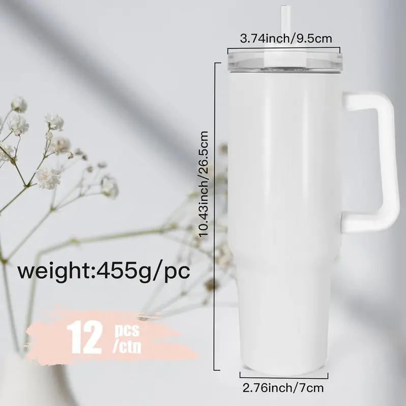 40 oz Sublimation Tumbler – Double-Walled Glass Tumbler Designed for Custom Heat Transfer Printing