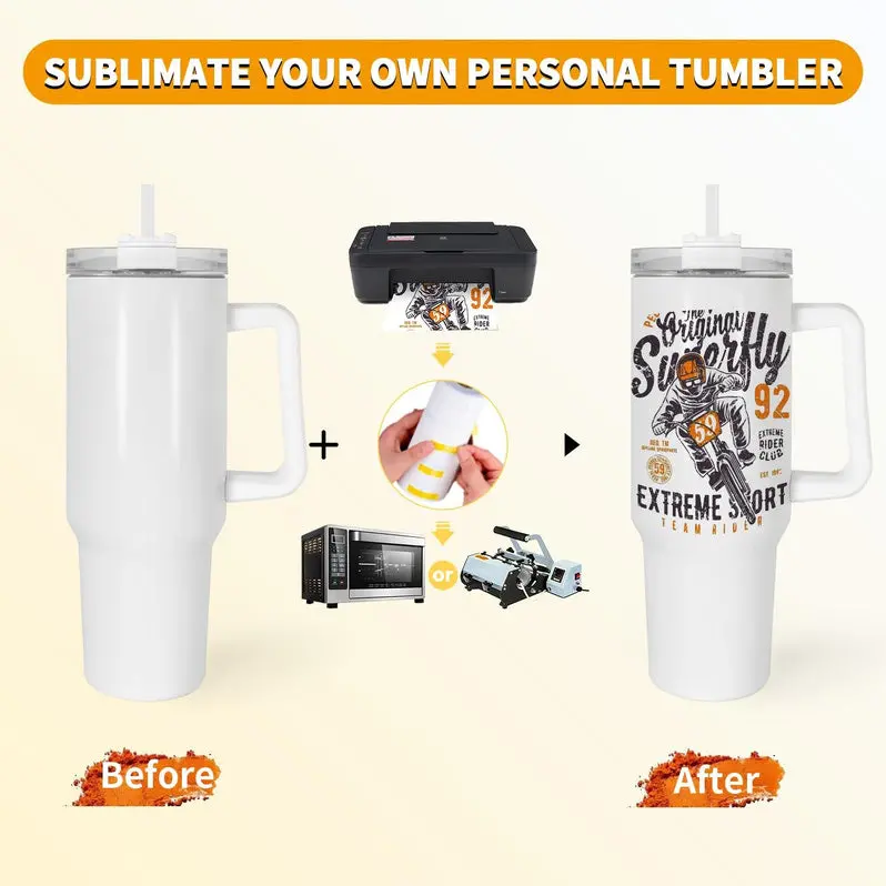 40 oz Sublimation Tumbler – Double-Walled Glass Tumbler Designed for Custom Heat Transfer Printing