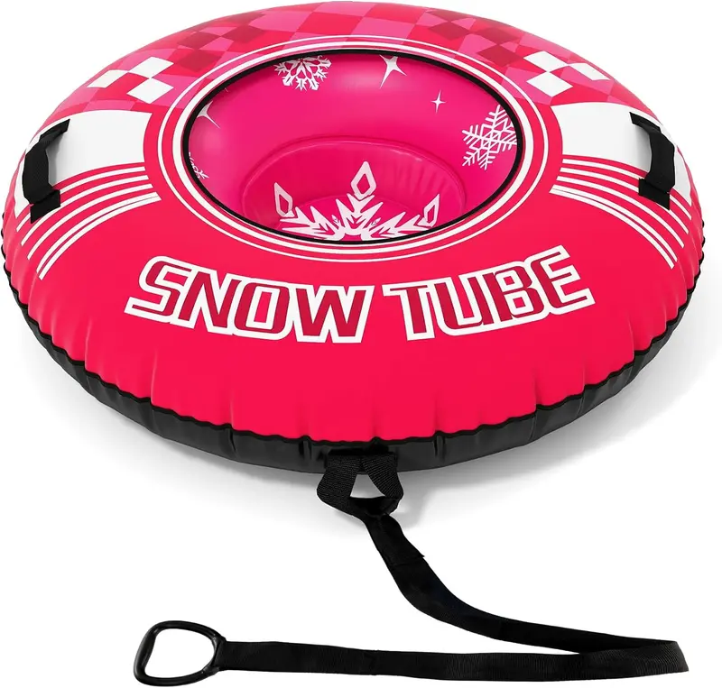 42-Inch Reinforced Snow Sled Tube with Detachable Tow Strap