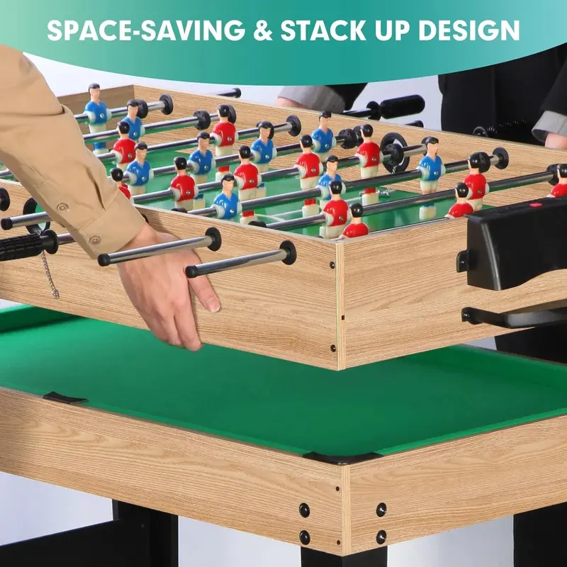 48-Inch 12-in-1 Multi-Game Table – All-in-One Home Game Center Featuring Ping Pong, Pool, Foosball, and Air Hockey