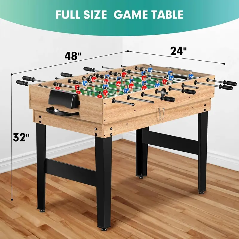 48-Inch 12-in-1 Multi-Game Table – All-in-One Home Game Center Featuring Ping Pong, Pool, Foosball, and Air Hockey