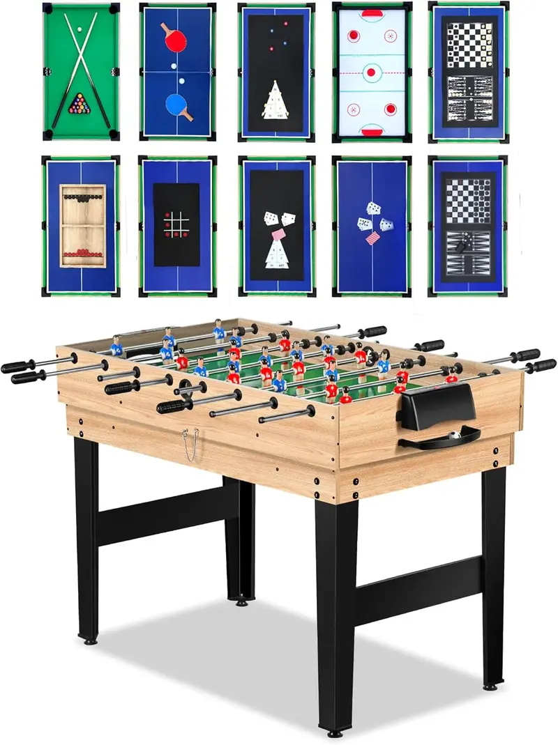 48-Inch 12-in-1 Multi-Game Table – All-in-One Home Game Center Featuring Ping Pong, Pool, Foosball, and Air Hockey