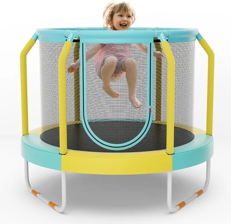 48-Inch ASTM-Certified Trampoline for Kids – Ground-Level Frame with Reinforced Safety Enclosure