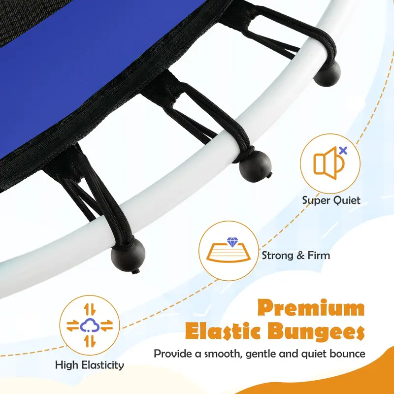 48-Inch ASTM-Certified Trampoline for Kids – Ground-Level Frame with Reinforced Safety Enclosure
