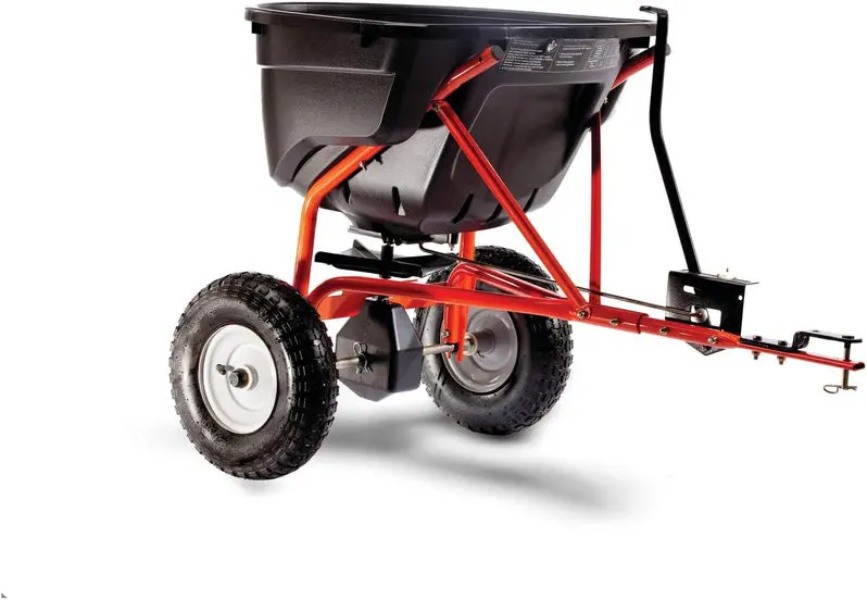 48-Inch Tow-Behind Plug Aerator – Heavy-Duty Lawn Aeration Tool in Orange/Black for Turf Health