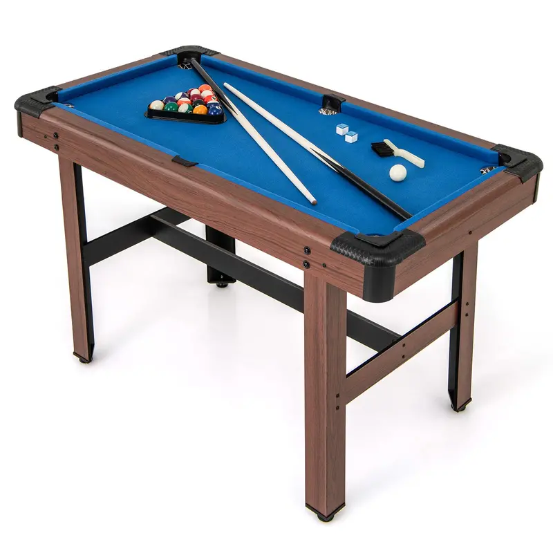 48-Inch Wooden Billiards Table – Complete Set with Cues, Balls, Chalk, Triangle Rack & Brush