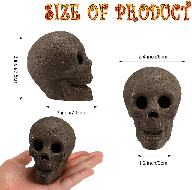 48-Piece Stone-Finish Fire Pit Skull Decorative Collection