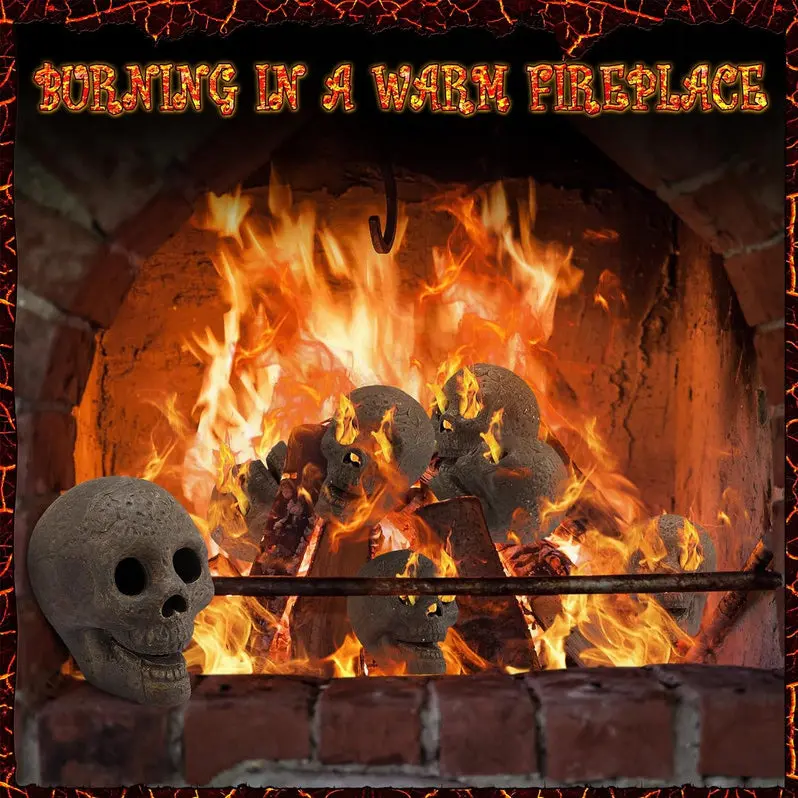 48-Piece Stone-Finish Fire Pit Skull Decorative Collection
