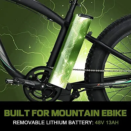 48V 750W Fat-Tire E-Bike – 26" All-Terrain Electric Bicycle with Suspension Fork & Swappable Battery