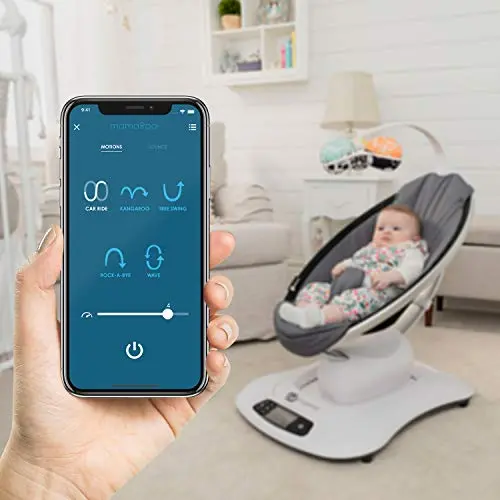4moms mamaRoo 4 Multi-Motion Baby Swing – Bluetooth-Enabled with Five Soothing Rhythms