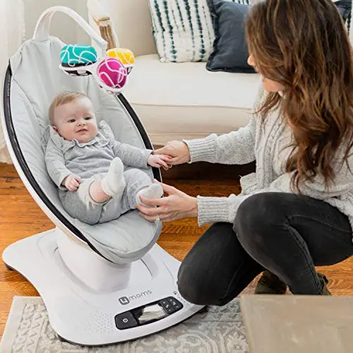 4moms mamaRoo 4 Multi-Motion Baby Swing – Bluetooth-Enabled with Five Soothing Rhythms