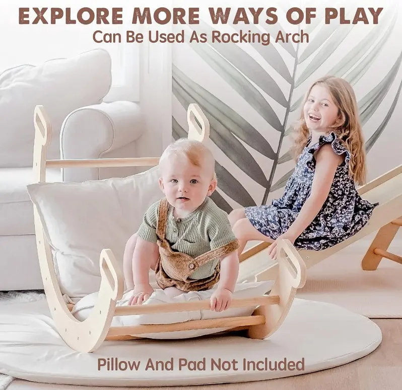5-in-1 Pikler Triangle Climber for Infants and Toddlers – Montessori-Inspired Wooden Play System