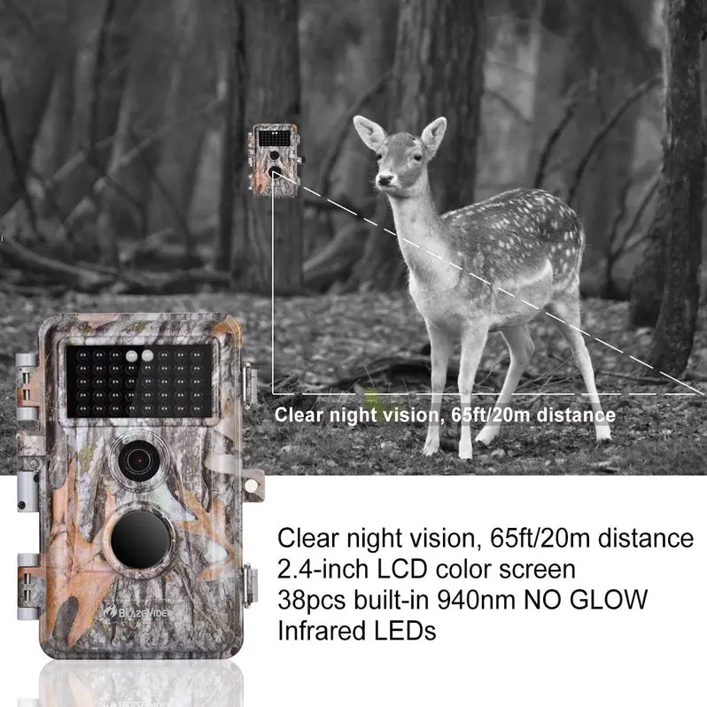 5-Pack 16MP Trail Cameras – Full HD Wildlife Monitoring Cameras with Night Vision and Time-Lapse Functionality