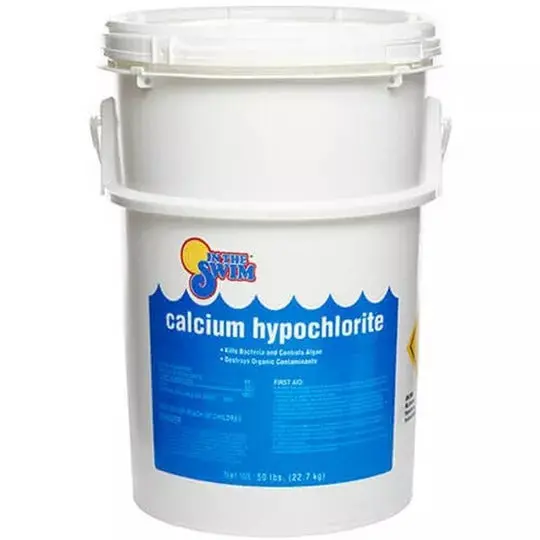 50-Pound Container of Calcium Hypochlorite – High-Strength Pool Shock Treatment
