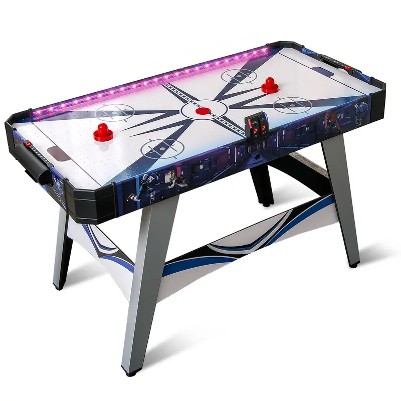 54-Inch LED Air Hockey Table – Includes Scoreboard, Dual Lighting, Pucks, and Pushers
