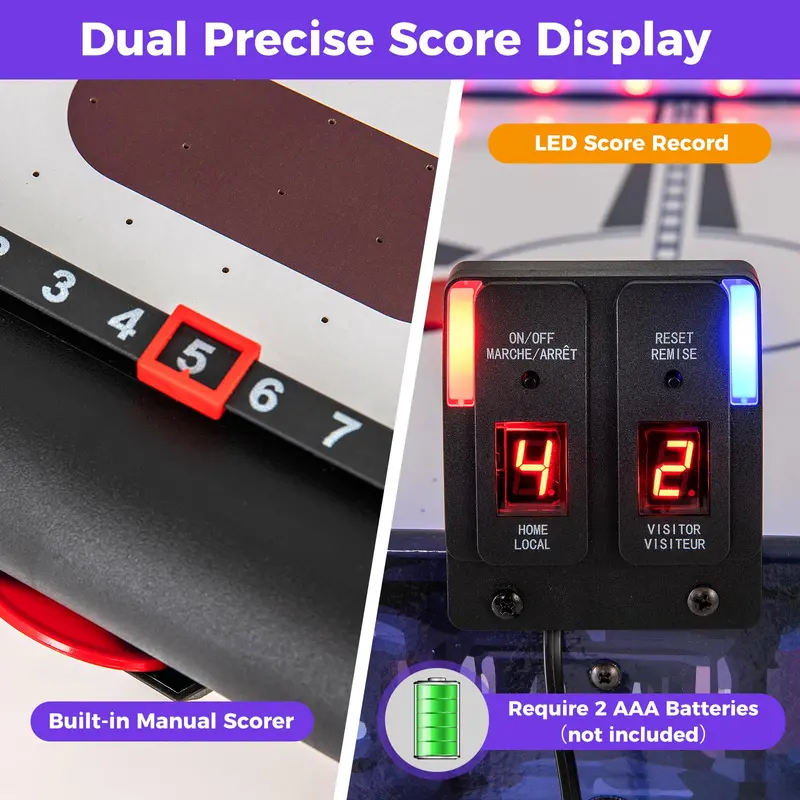 54-Inch LED Air Hockey Table – Includes Scoreboard, Dual Lighting, Pucks, and Pushers