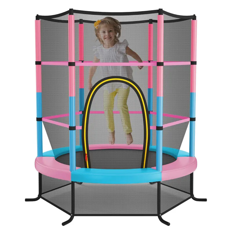 55-Inch ASTM-Certified Kids' Trampoline – 4.6-Foot Toddler Bouncer with Enclosure Safety Net