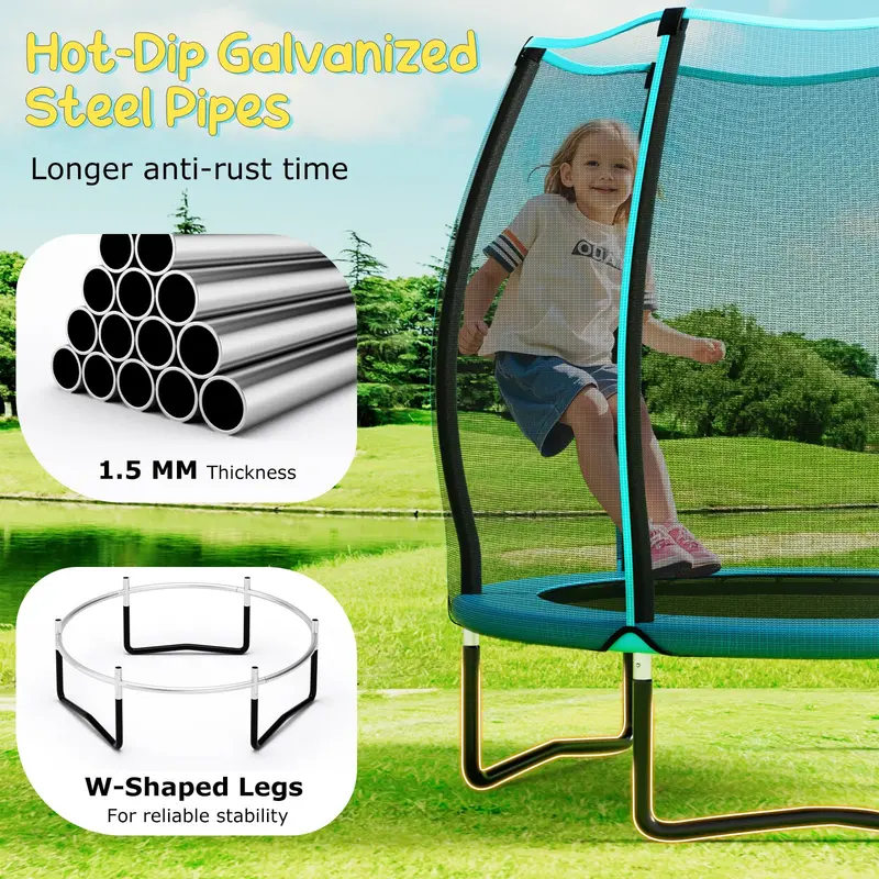 55-Inch Enclosed Kids' Trampoline — ASTM-Certified Mini Bouncer for Toddlers and Preschoolers 2