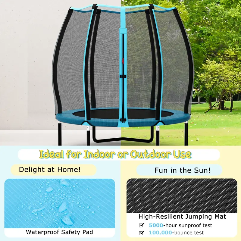55-Inch Enclosed Kids' Trampoline — ASTM-Certified Mini Bouncer for Toddlers and Preschoolers