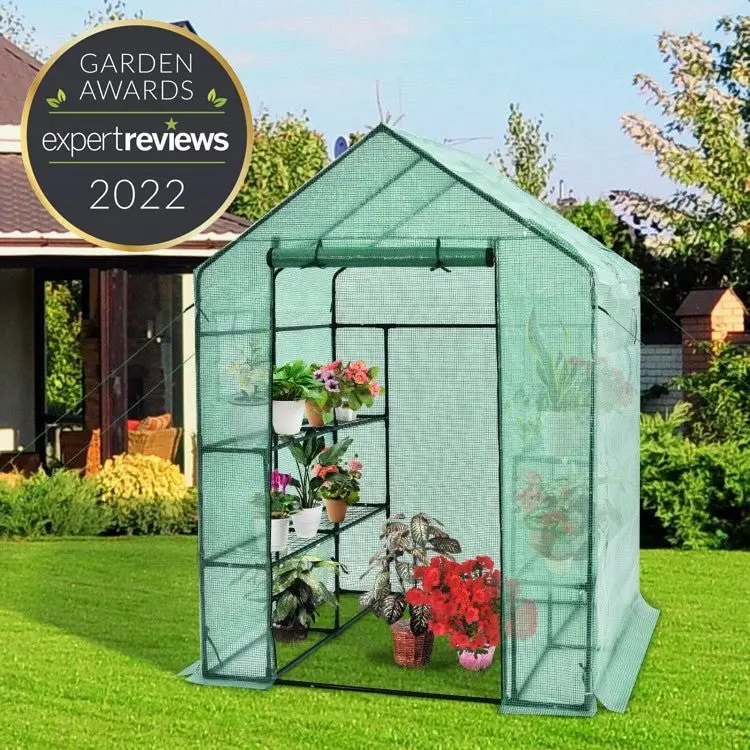 56-Inch Walk-In Garden Greenhouse with Observation Windows and Spacious Growing Area
