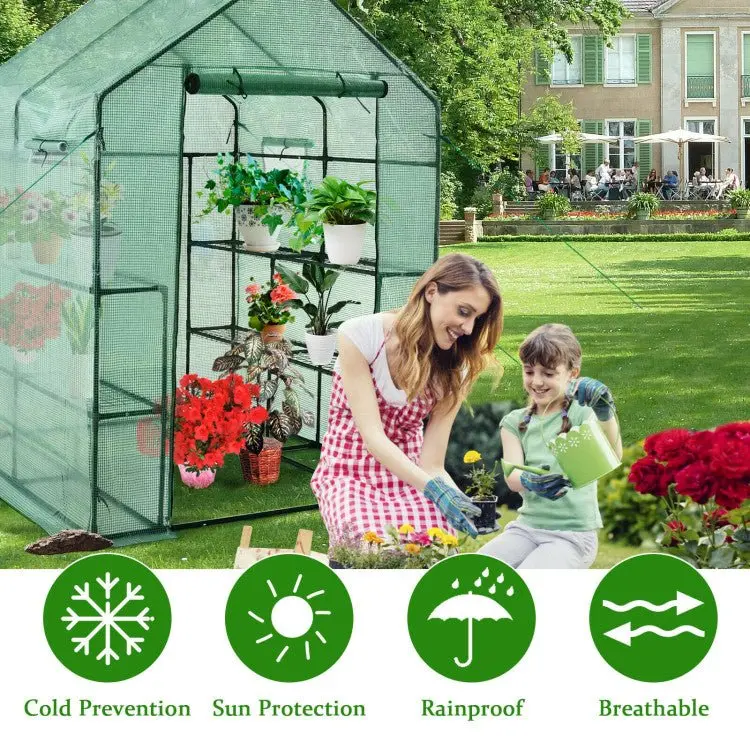56-Inch Walk-In Garden Greenhouse with Observation Windows and Spacious Growing Area