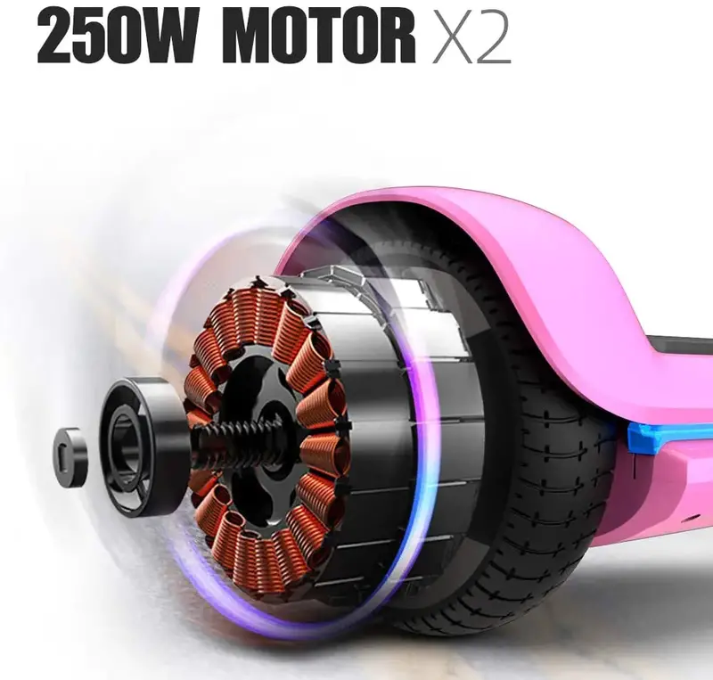 6.5" Smart Hoverboard – UL2272 Certified, Bluetooth Audio, App Connectivity, and LED Wheel Effects
