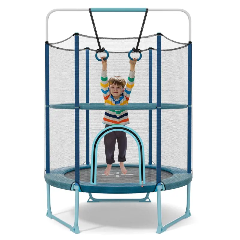 60-Inch Toddler-Safe Trampoline with Adjustable 3-in-1 Play Configuration