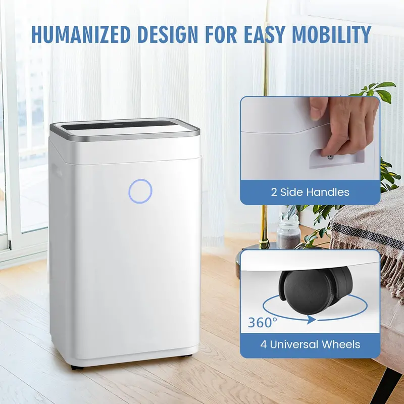 60-Pint High-Efficiency Dehumidifier for Areas up to 4000 Sq. Ft – Digital Control Panel & Spacious Water Tank