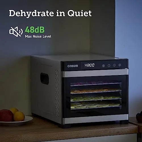 600W Stainless Steel Food Dehydrator for Homemade Jerky, Fruits, and Healthy Snacks