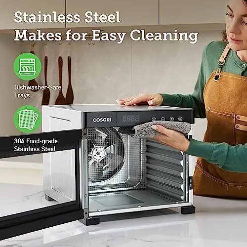 600W Stainless Steel Food Dehydrator for Homemade Jerky, Fruits, and Healthy Snacks