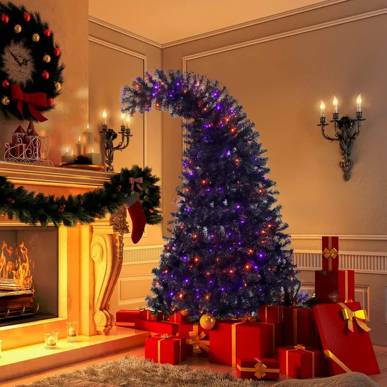 7-Foot Black Artificial Christmas Tree – Sleek, Modern Faux Fir for Year-Round Decor and Themed Events