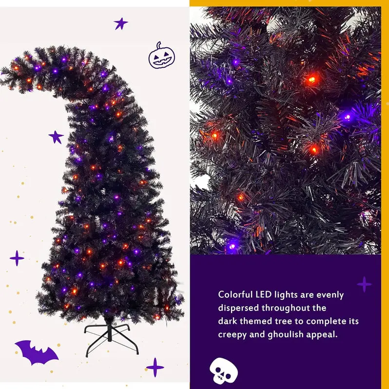 7-Foot Black Artificial Christmas Tree – Sleek, Modern Faux Fir for Year-Round Decor and Themed Events