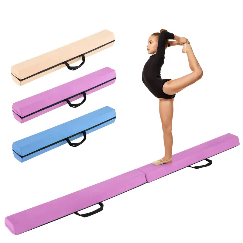 7-Foot Foam Balance Beam — Removable Suede-Covered Gymnastics Training Equipment